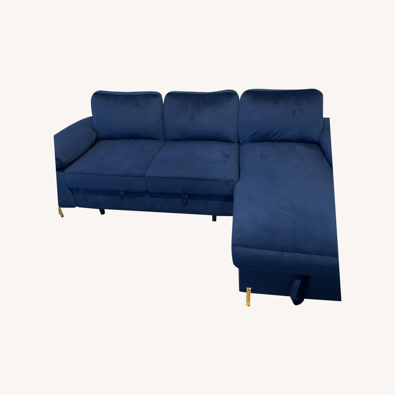 My Velvet Blue Sofa - image-0