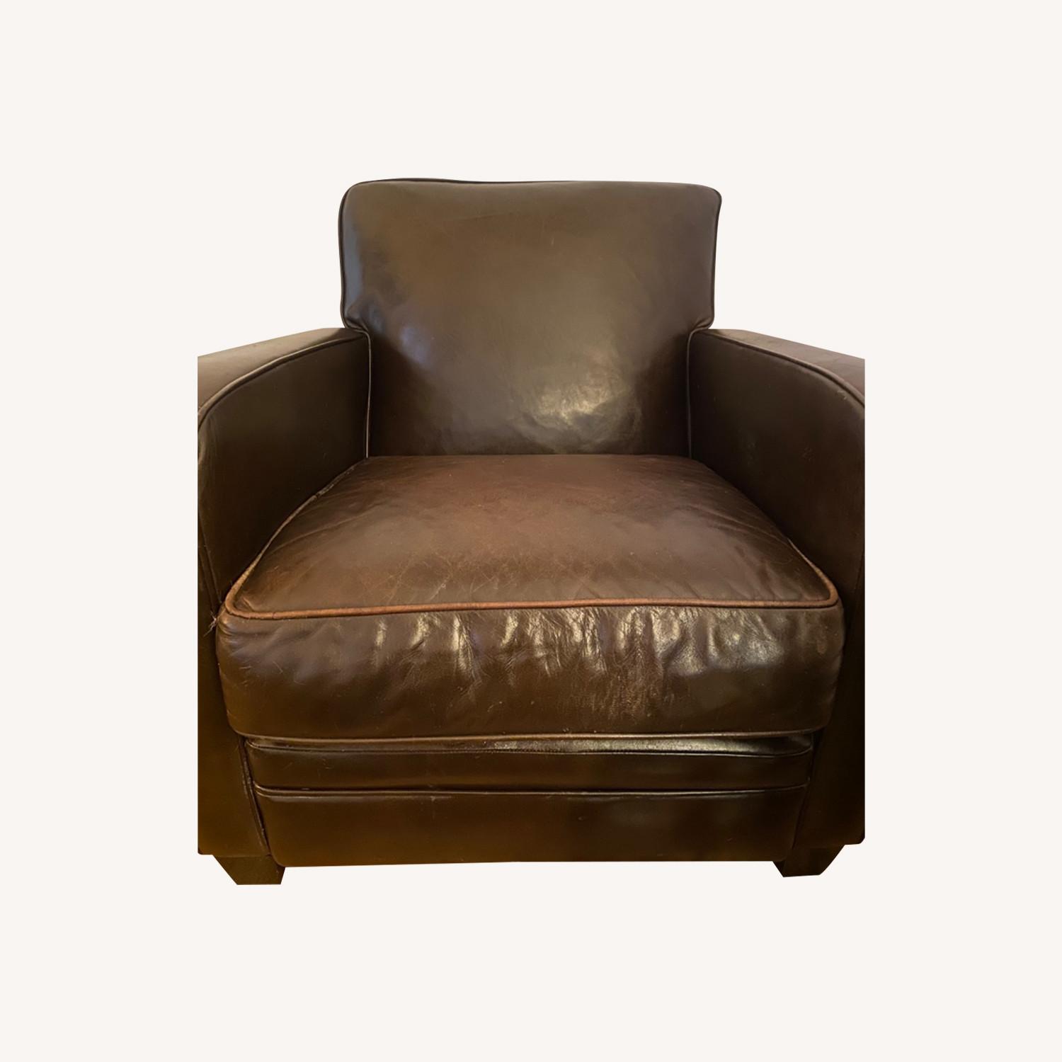 Pottery Barn Distressed Leather Accent Chair - image-0
