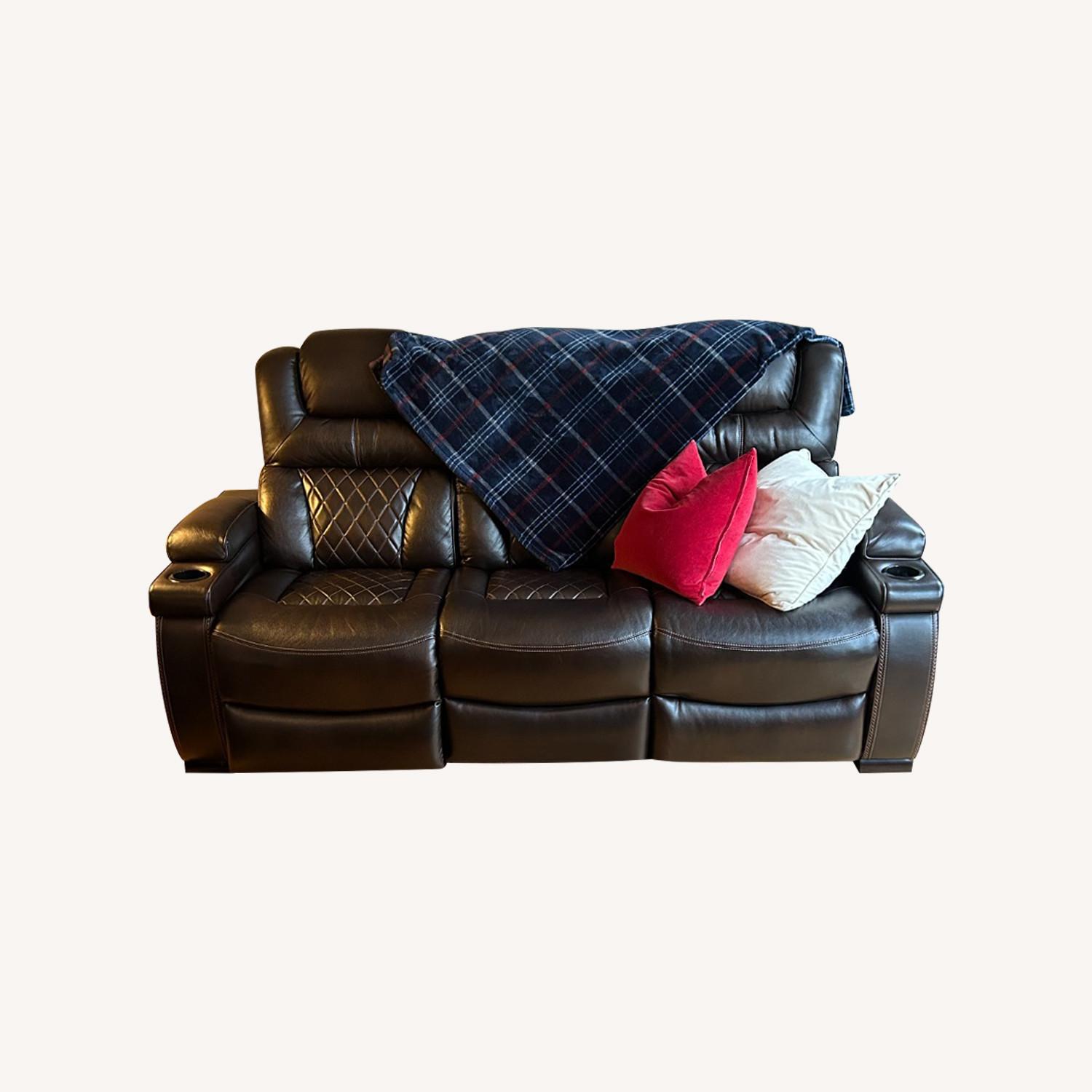 2x Duel Powering Reclining Sofa - image-0