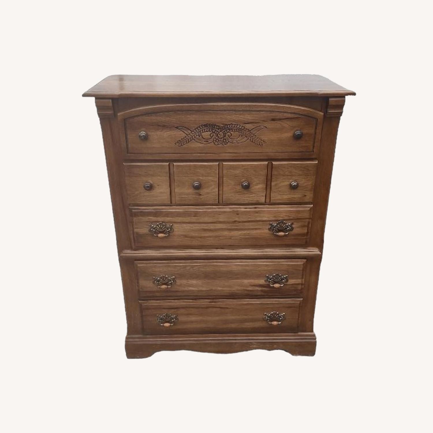 Wood Vintage 5 Drawer Chest - image-0