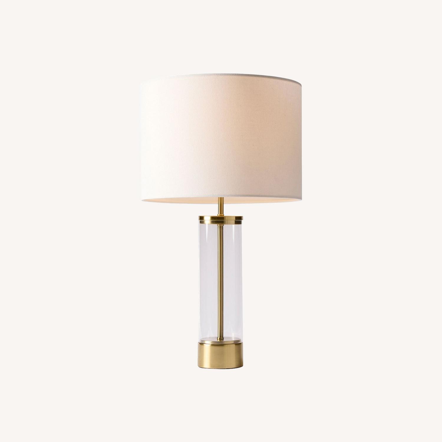 West Elm Acrylic Column USB Table Lamp (25") - image-0