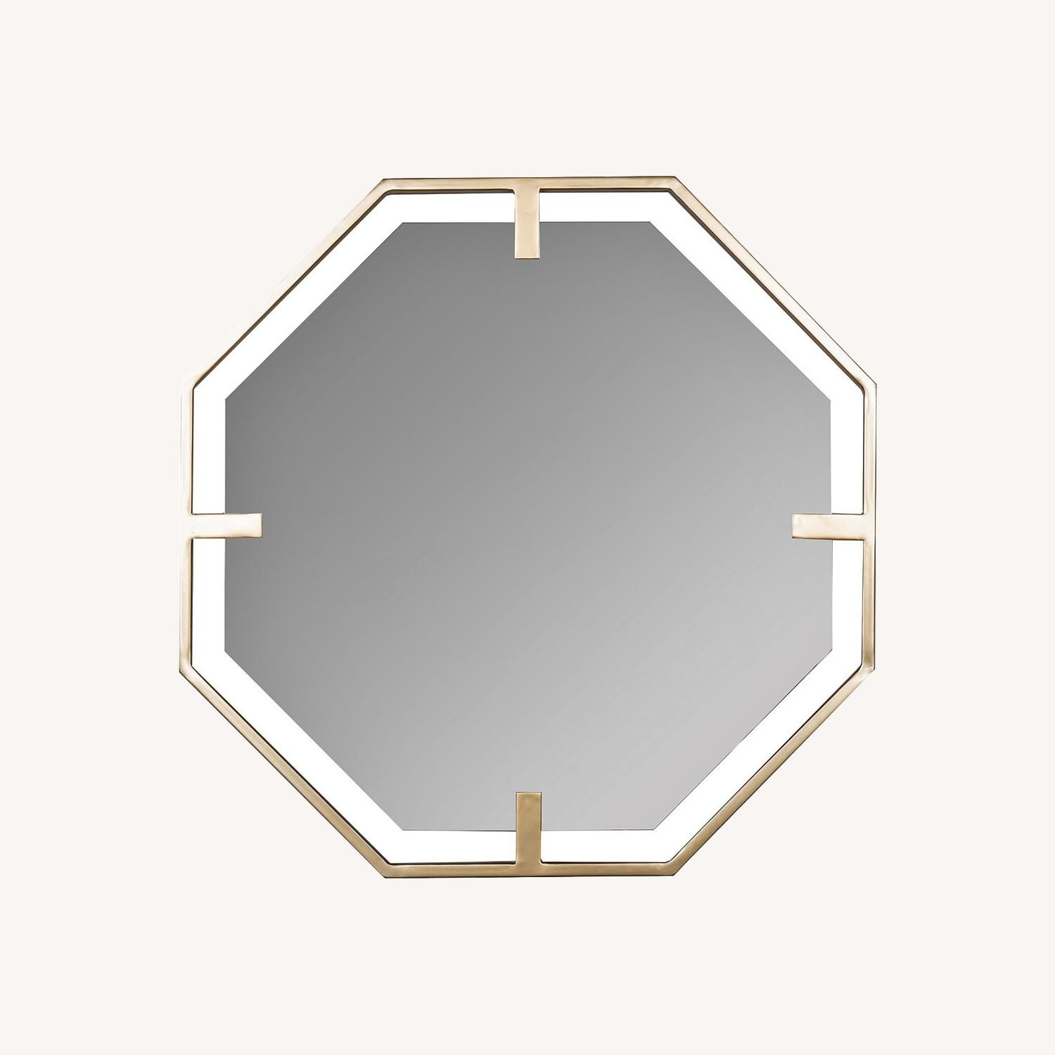 West Elm Octagon Floating Frame Mirror - 32" - image-0