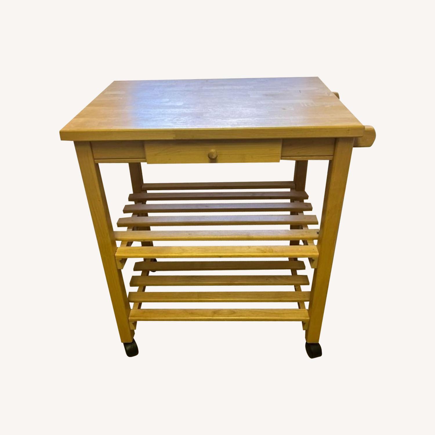 Solid Wood Vintage Kitchen Cart - image-0