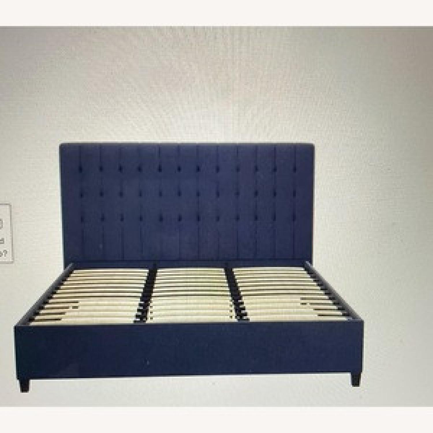 Macy's Navy Blue King Bed - image-3