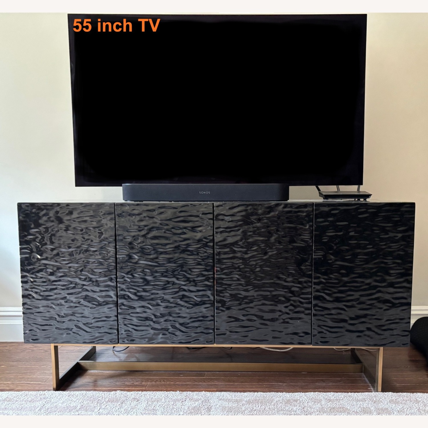 CB2 Ripple Black Media Console  - image-1