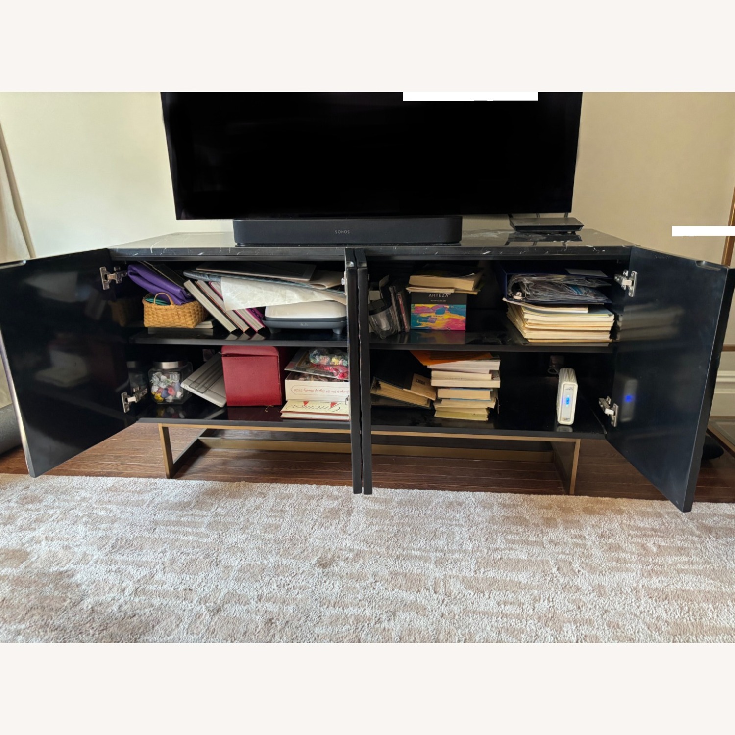 CB2 Ripple Black Media Console  - image-4