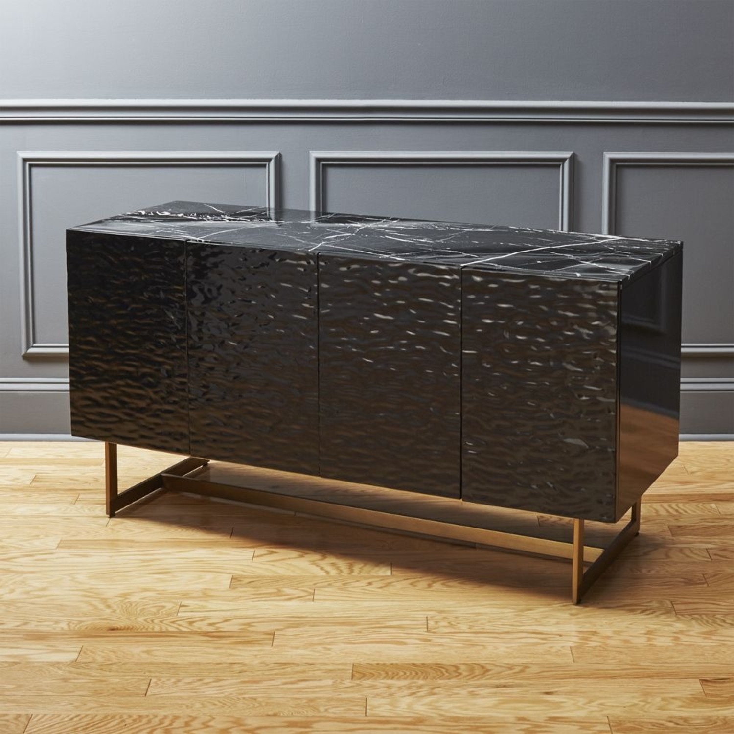 CB2 Ripple Black Media Console  - image-5