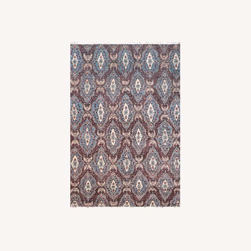 Used Shabby Chic Hand-Knotted Wool Rug - 6'3'' x 9'0'' for sale on AptDeco