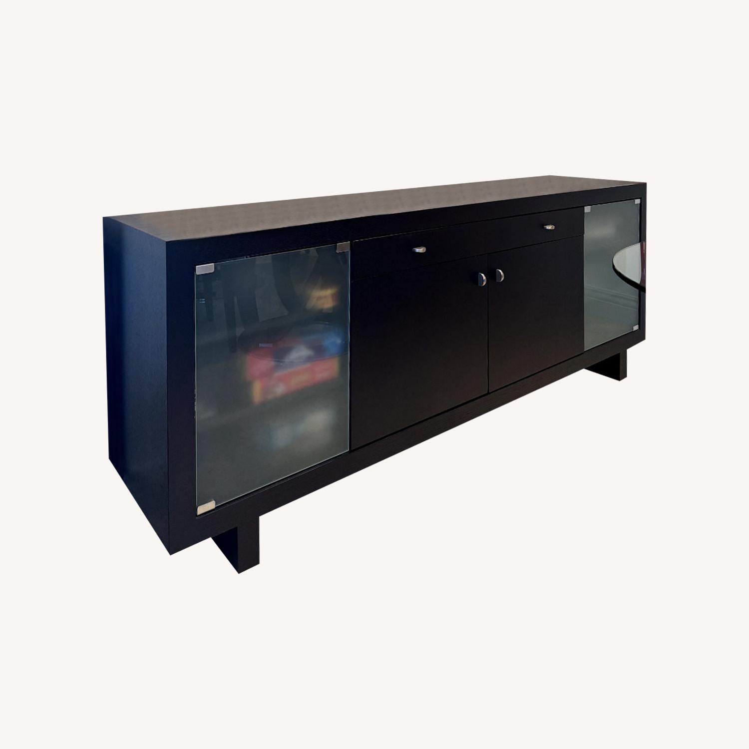 Glass Door Console Table Credenza - image-0