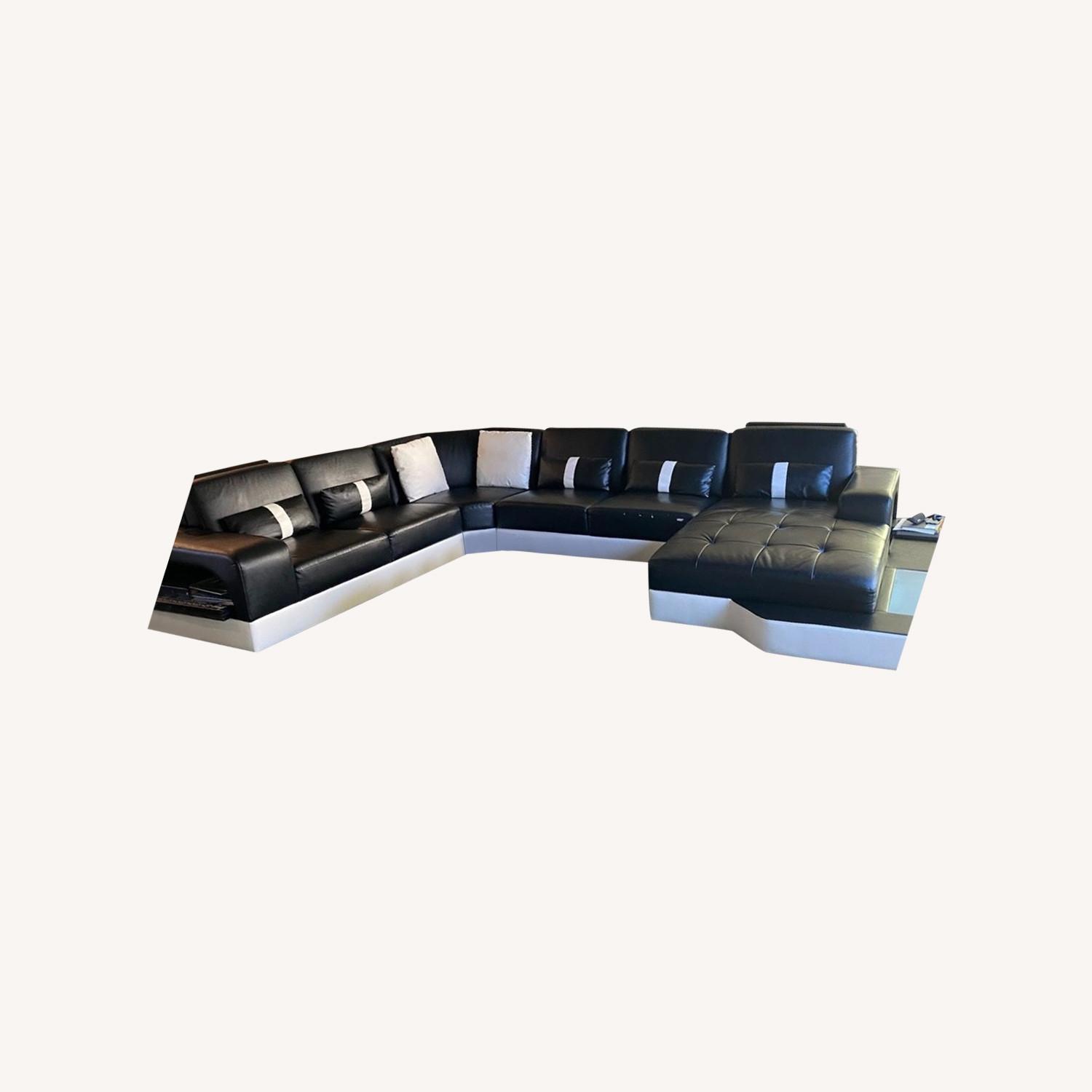 Omont Italian Leather Sectional - image-0
