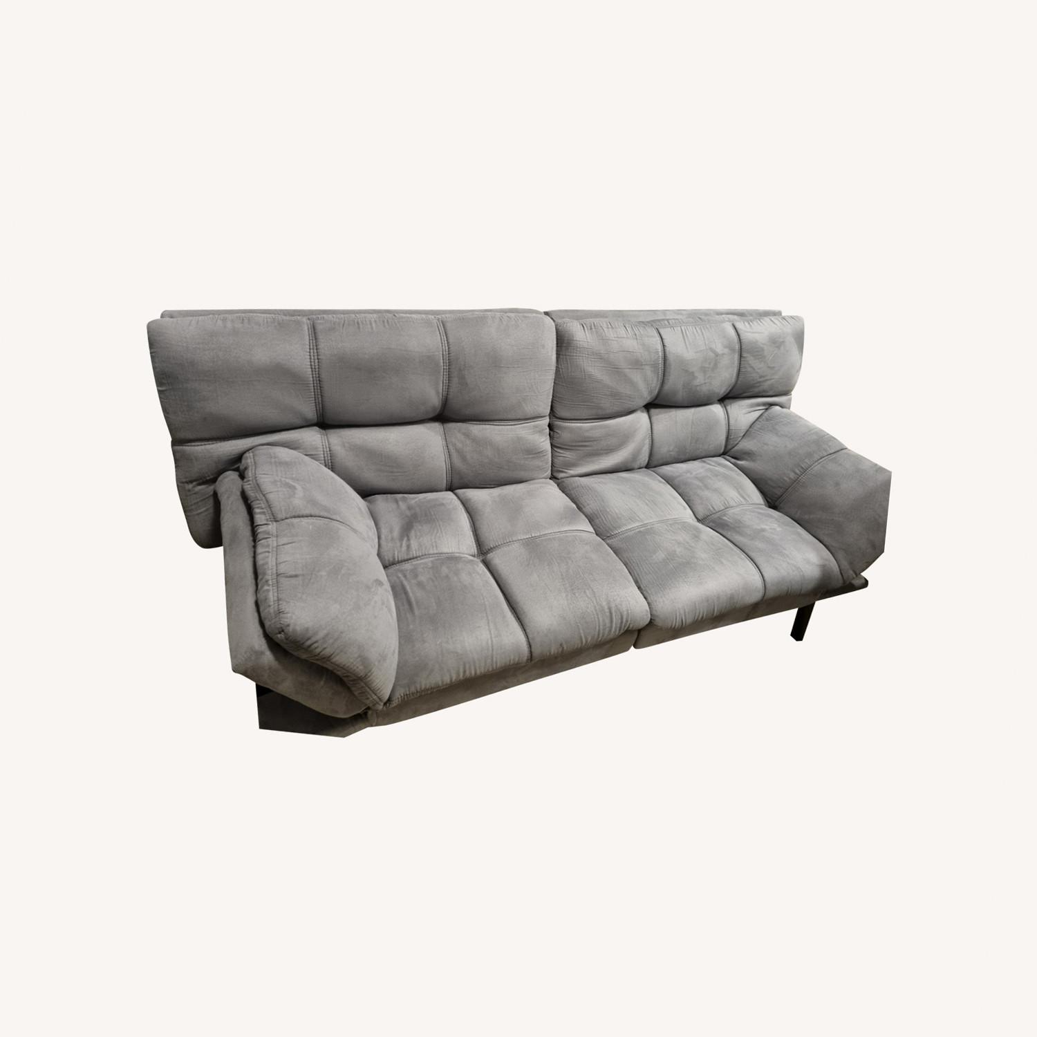 Mainstays Memory Foam Futon, Gray Faux Suede - image-0