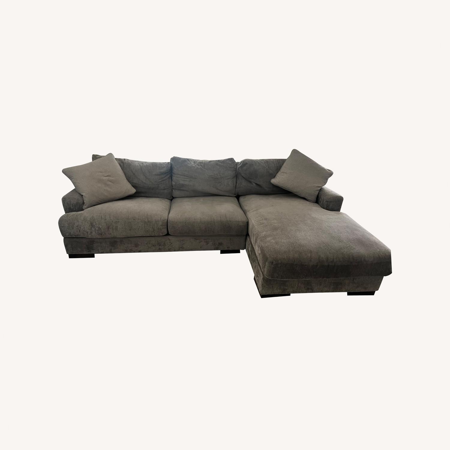 Plush Dark Grey Sectional With Chaise - image-0