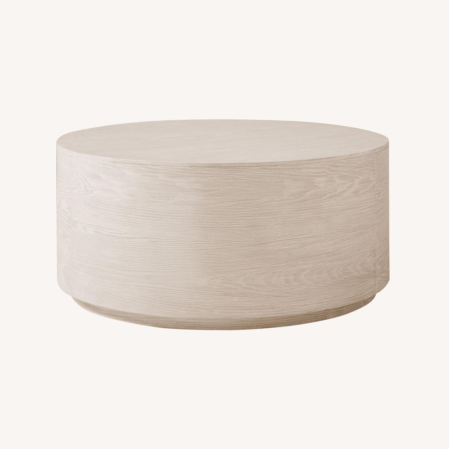 West Elm Volume Round Drum Coffee Table - Wood - image-0