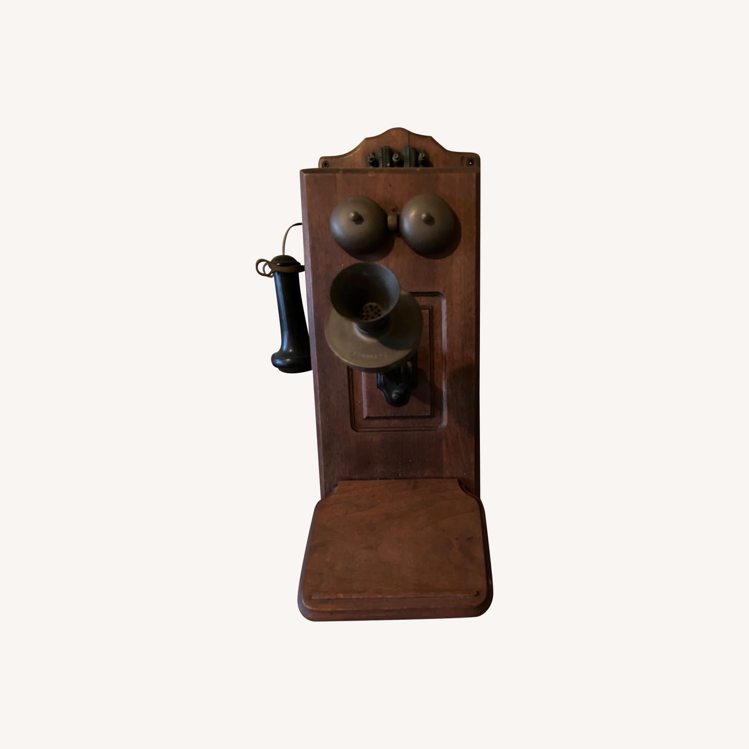 Antique Early 1900 Wall Telephone - image-0