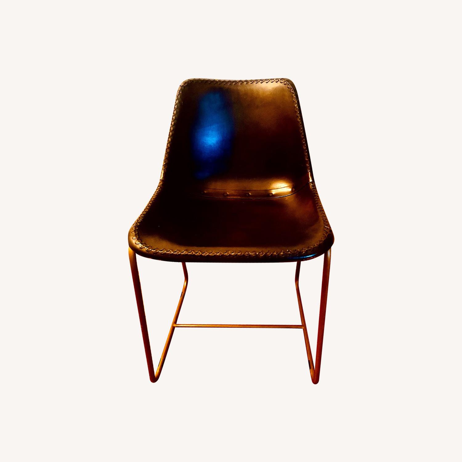 CB2 Black Leather Roadhouse Chairs - image-0