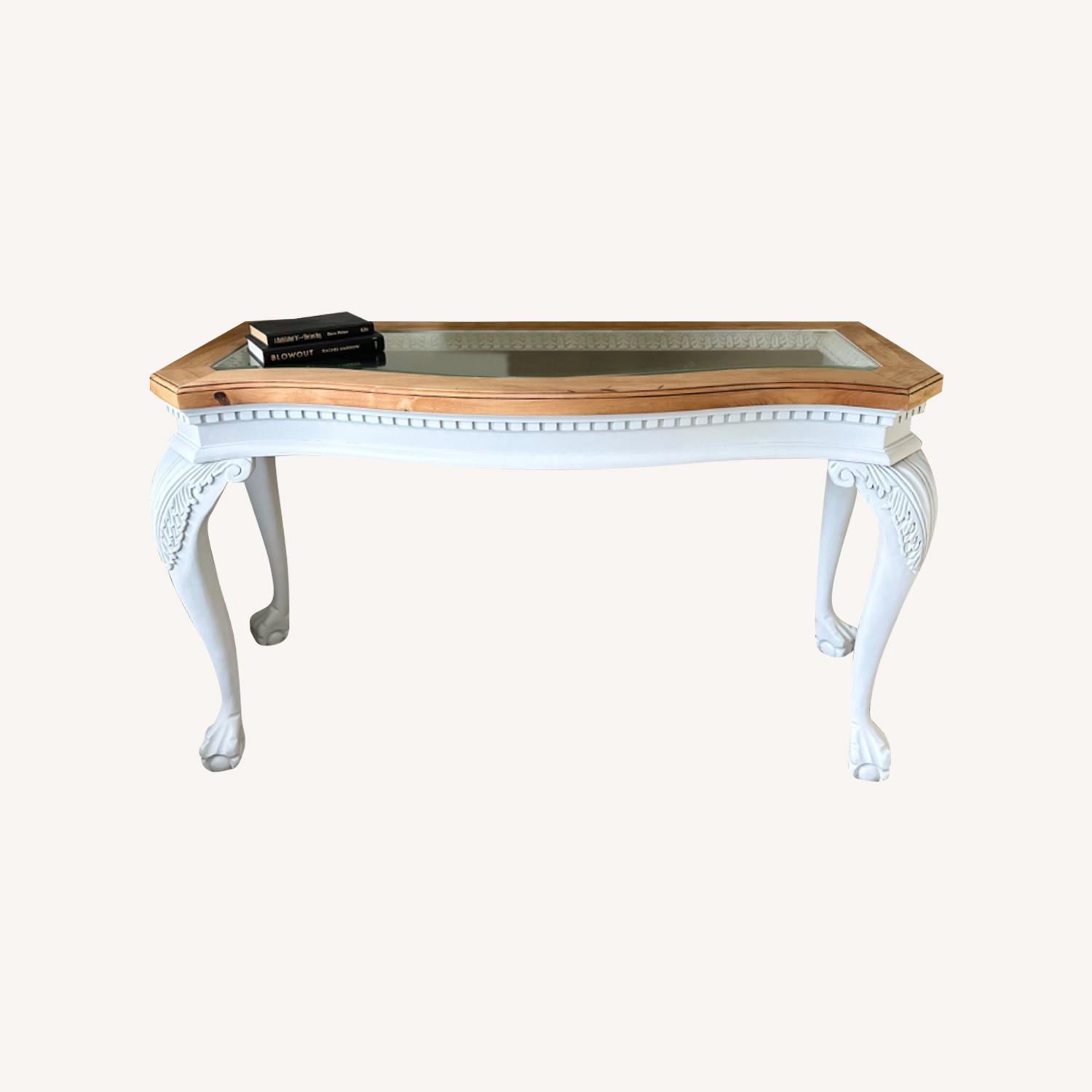 Klaussner White Wood Sofa Table - image-0