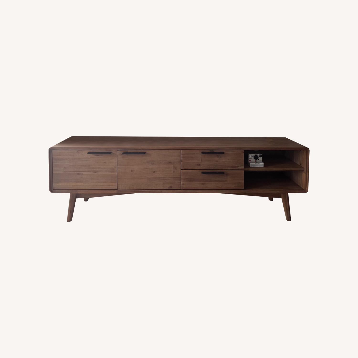 Solid Wood MCM Entertainment Center - image-0