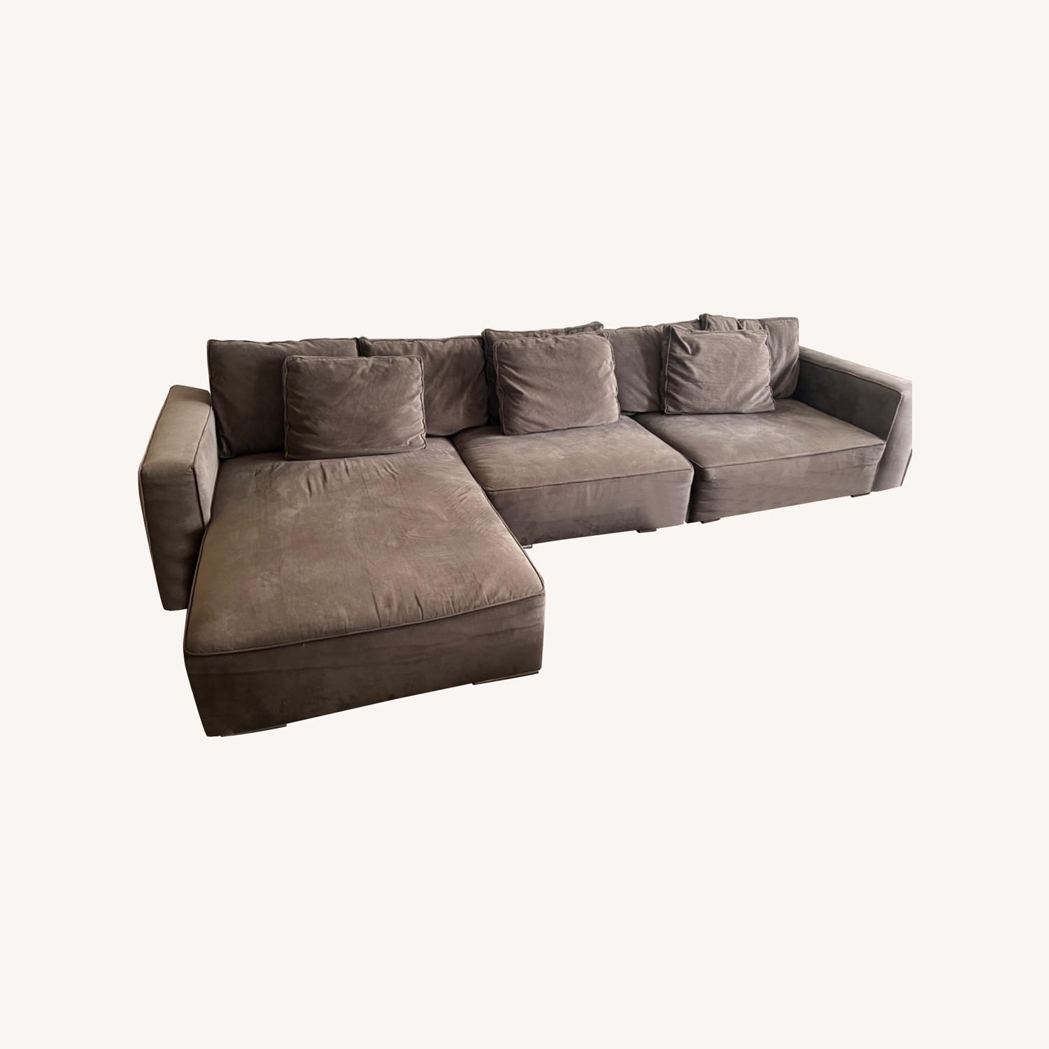 Square Arm Upholstered Sofa Chaise Sectional - image-0