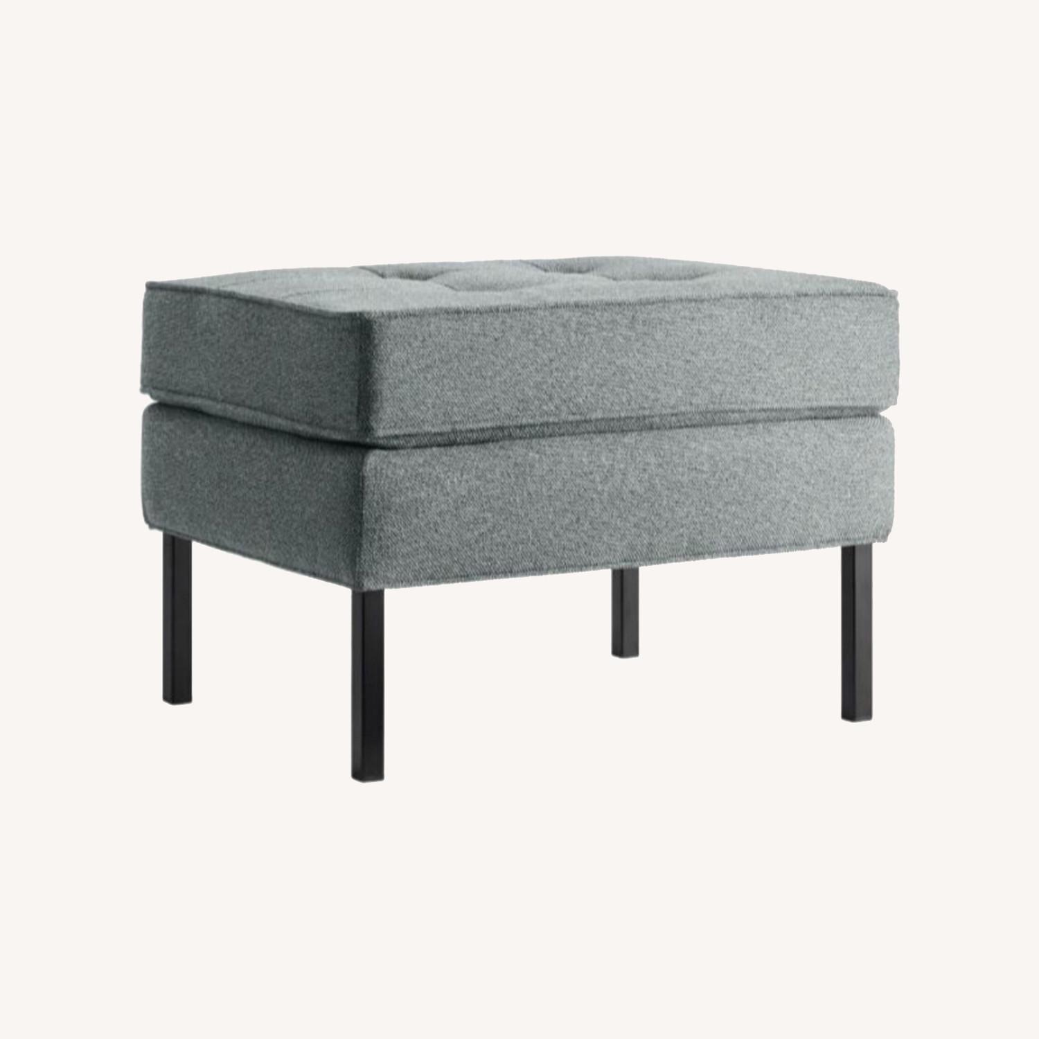Blu Dot Paramount Ottoman Blue with Black Legs - image-0