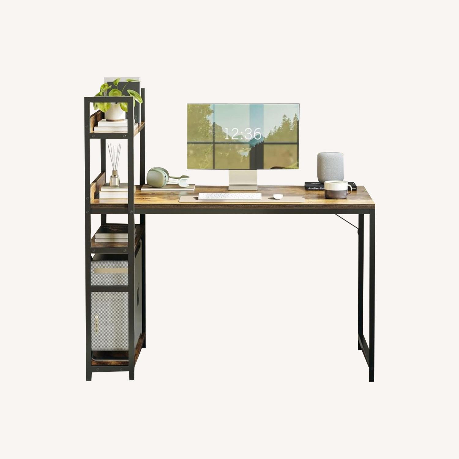 Functional Computer Desk with Shelves - AptDeco