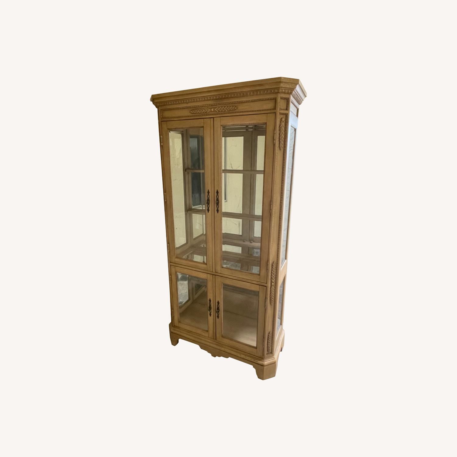 Curio Cabinet Glass Shelves with Light - image-0