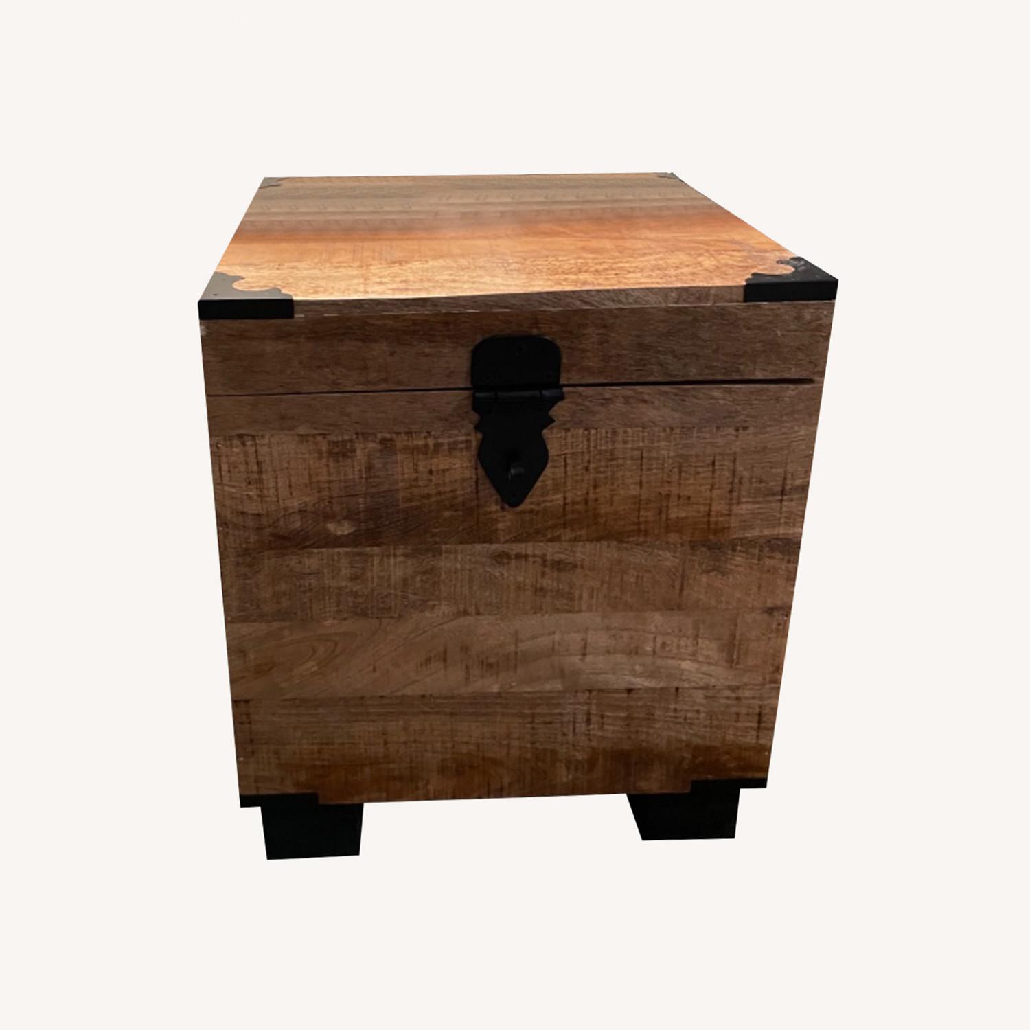 Pottery Barn Square Trunk Wooden - image-0