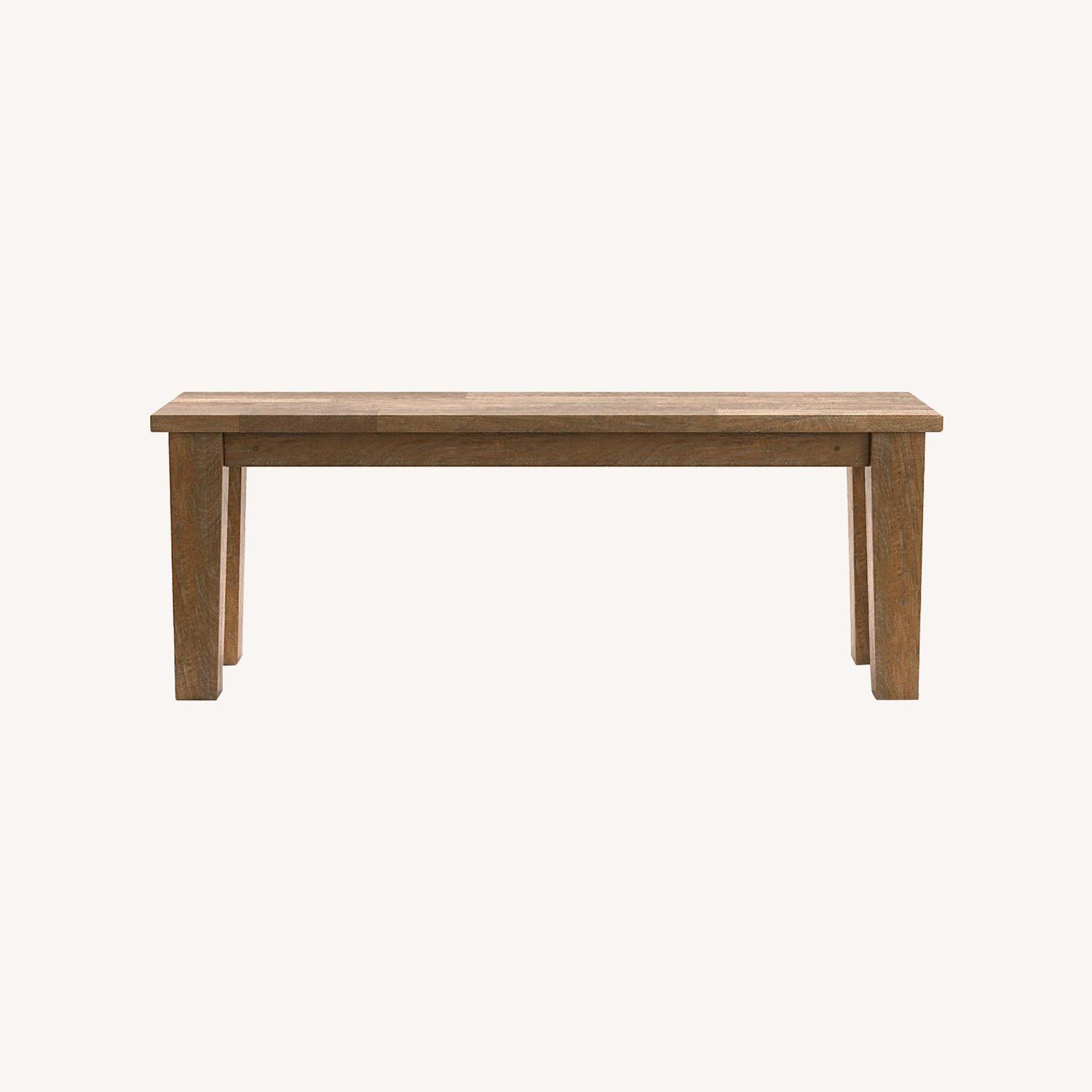 Crate & Barrel Basque Brown Wood Dining Bench - image-0