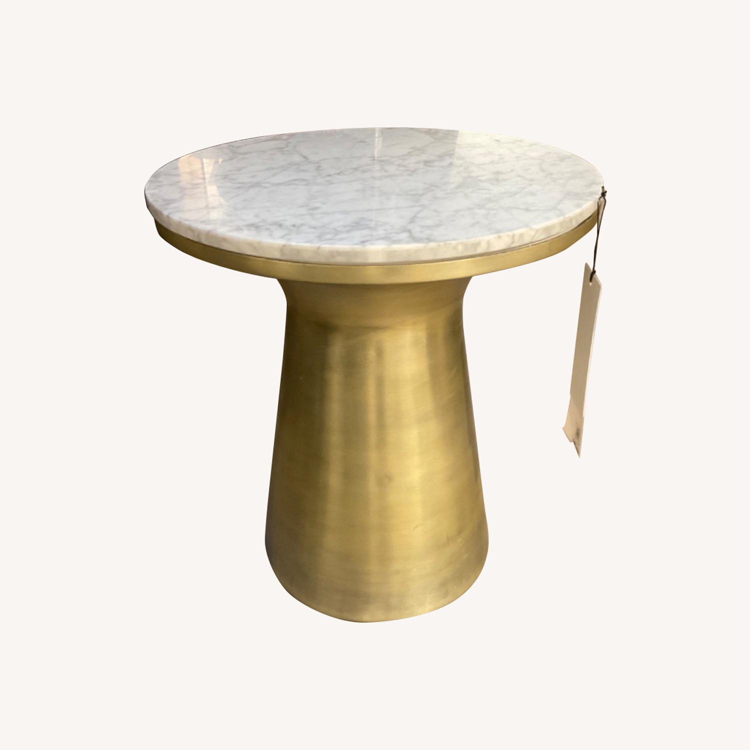 West Elm Marble Pedestal Side Table - image-0