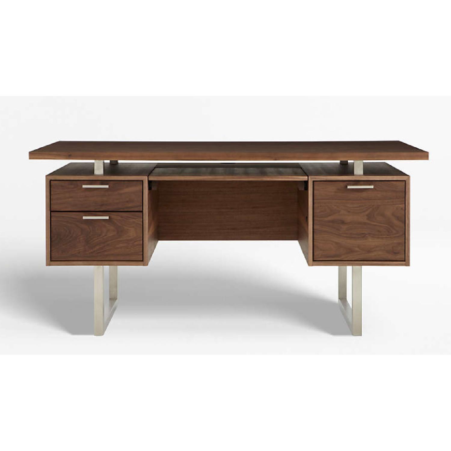 Crate and Barrel Walnut Desk - image-7