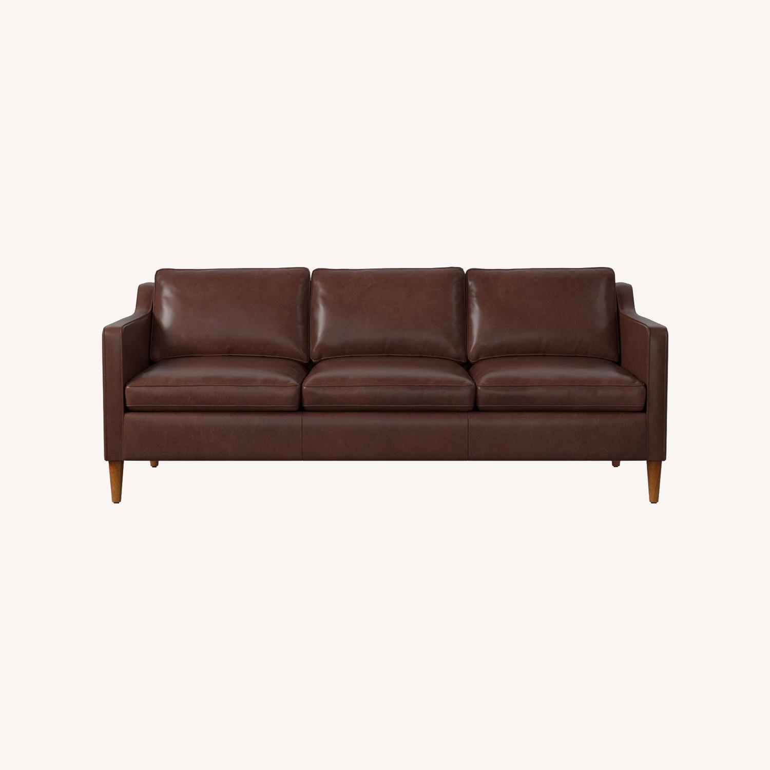 West Elm Hamilton Leather Sofa - image-0