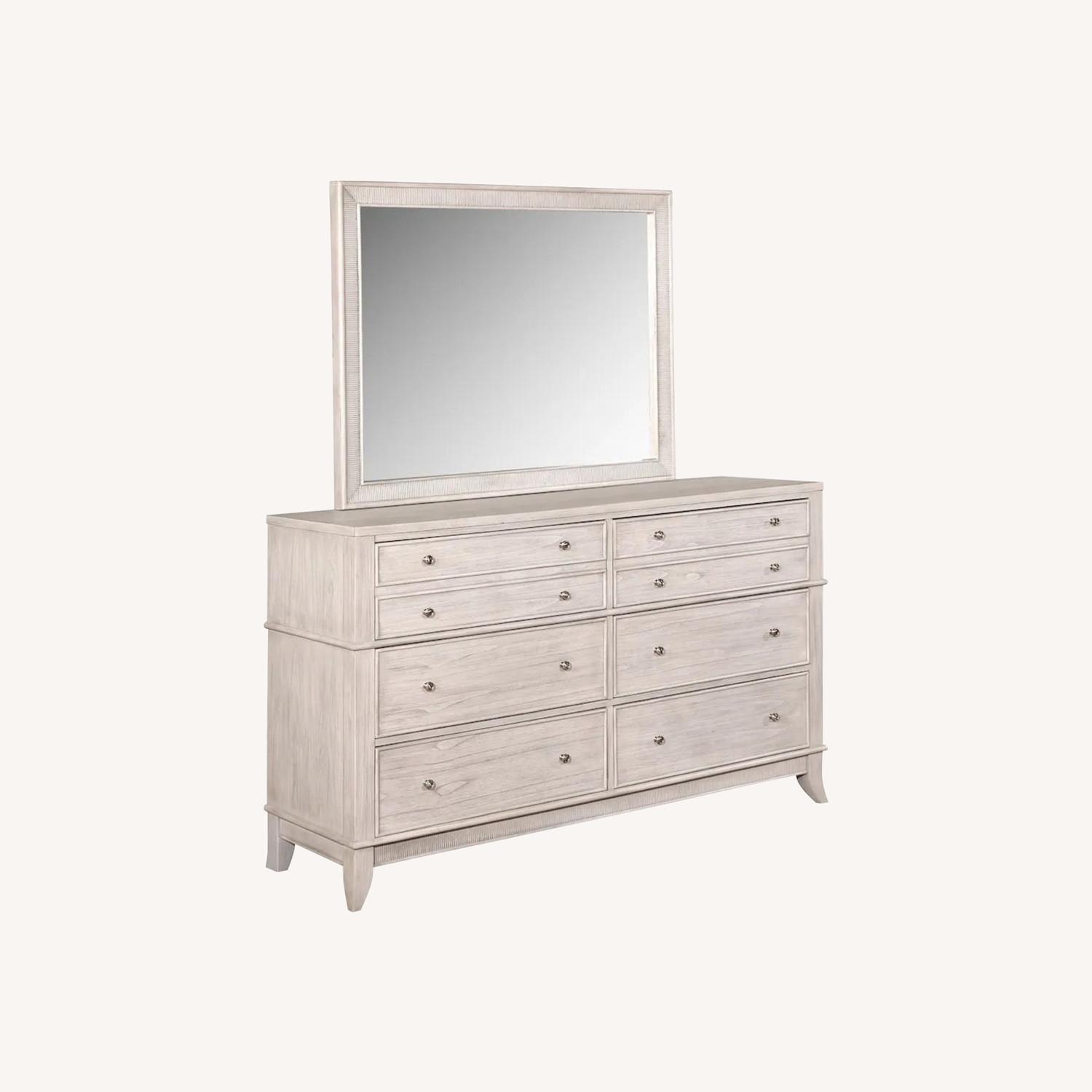 Value City Gray 6 Drawer Dresser with Mirror - image-0