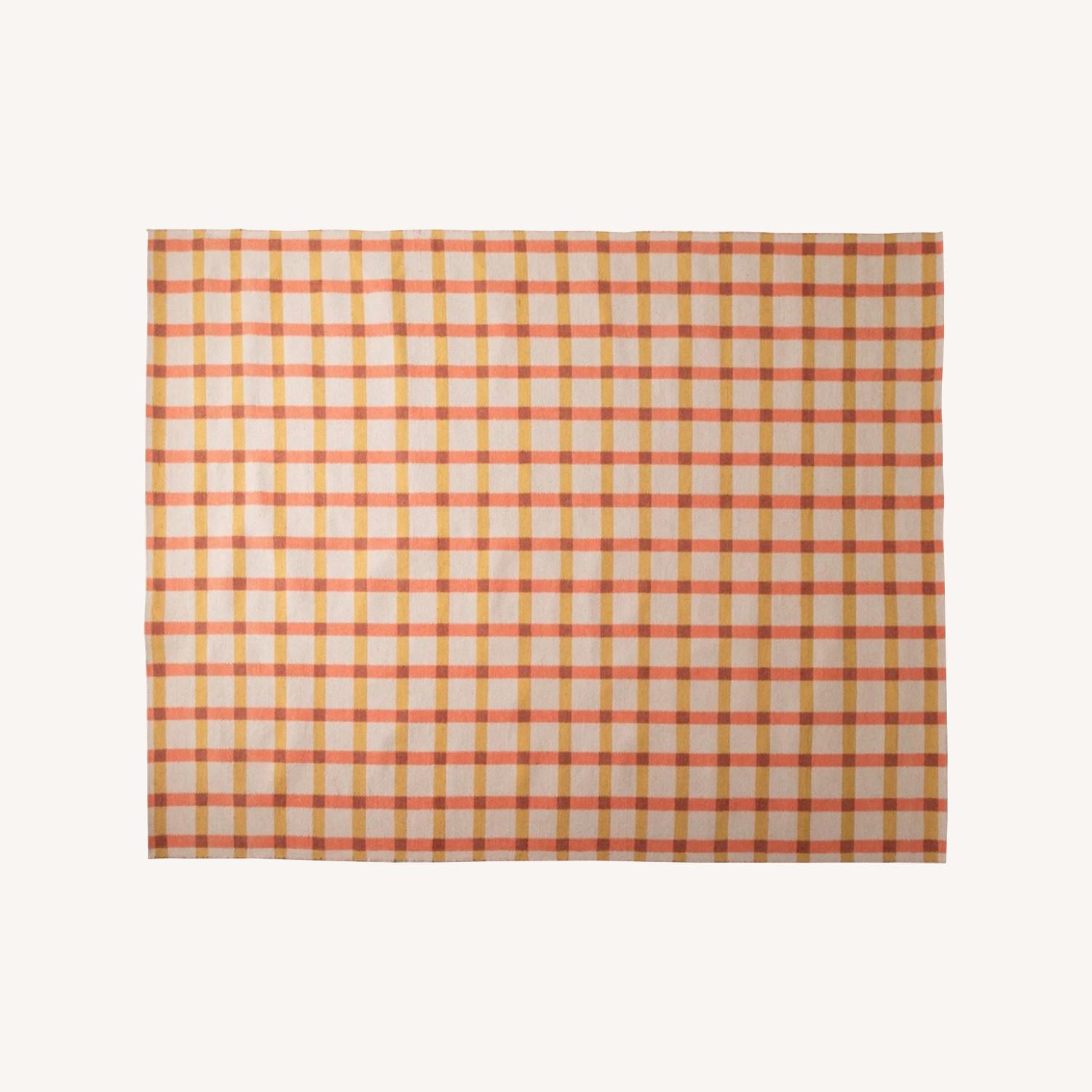 Schoolhouse Wool Rug 9x12: Plaid "Poppy" - image-0