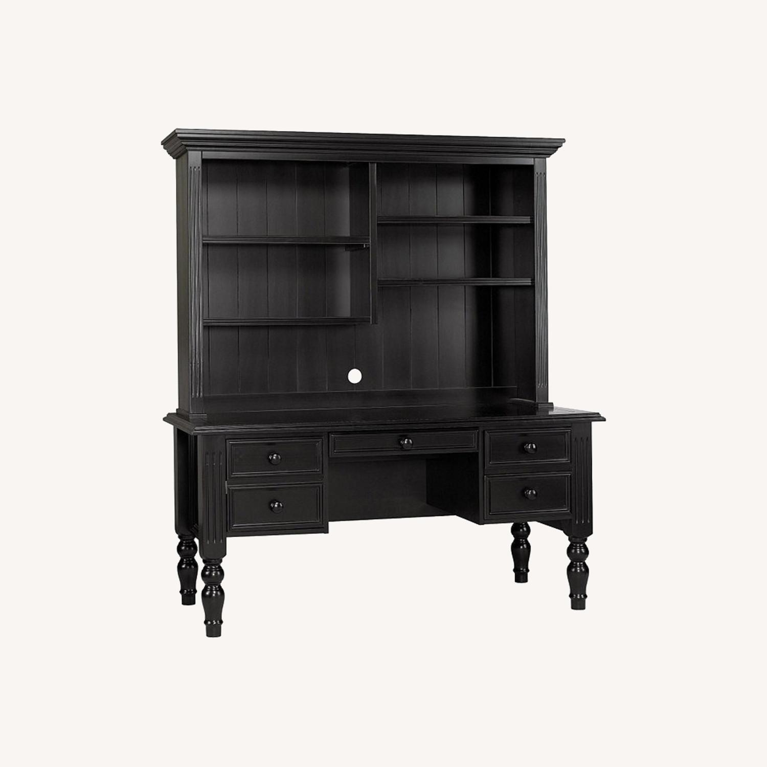 Ballard Design Black Desk with Hutch - image-0