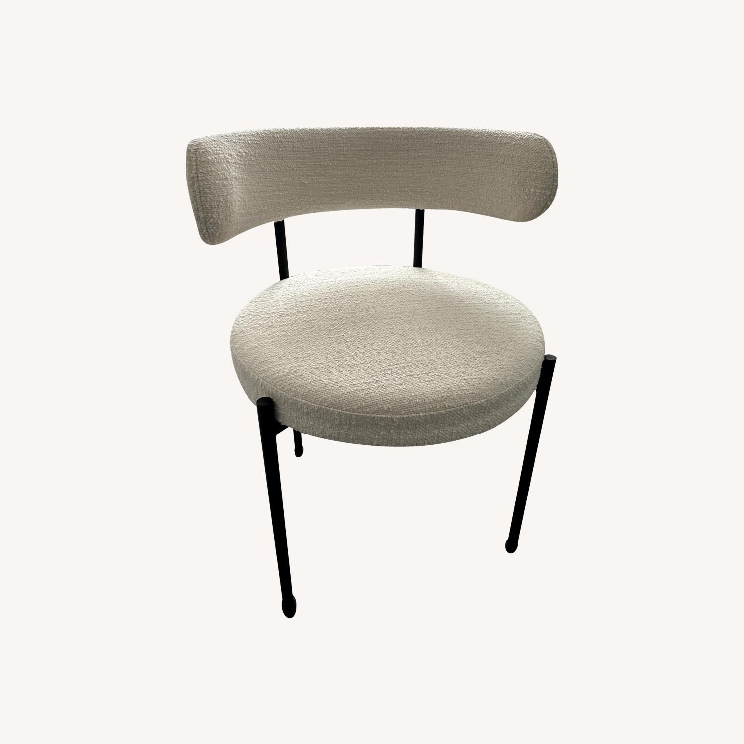 CB2 INESSE Boucle Ivory Dining Chairs - image-0