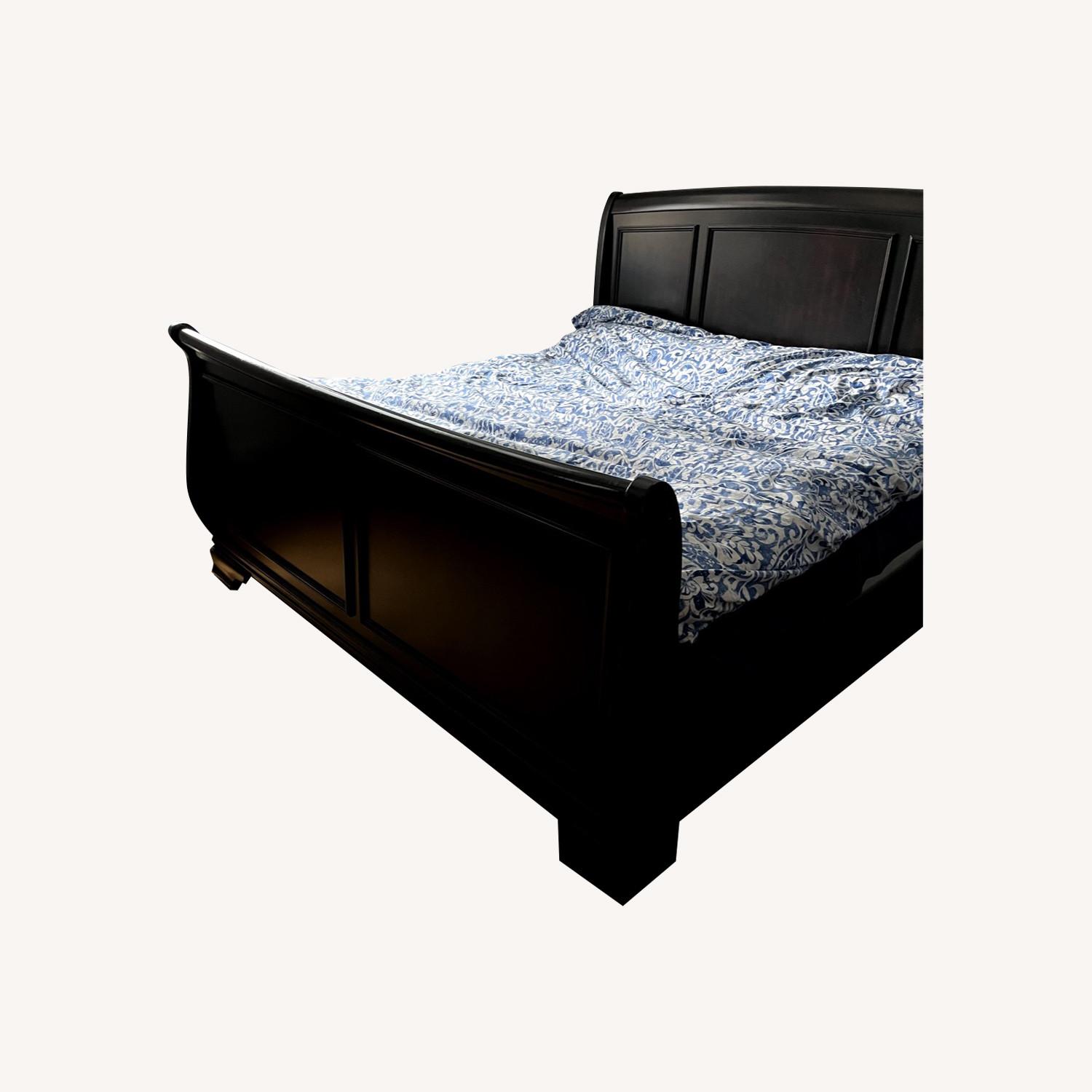 Mid Century Wood King Bed - image-0