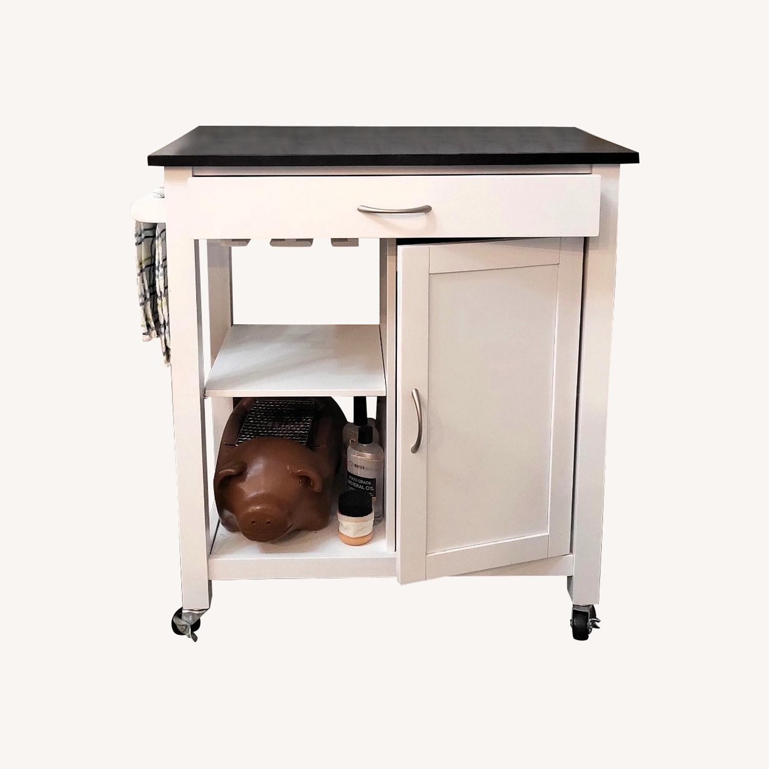 Walmart Kitchen Island Cart on Wheels White - image-0