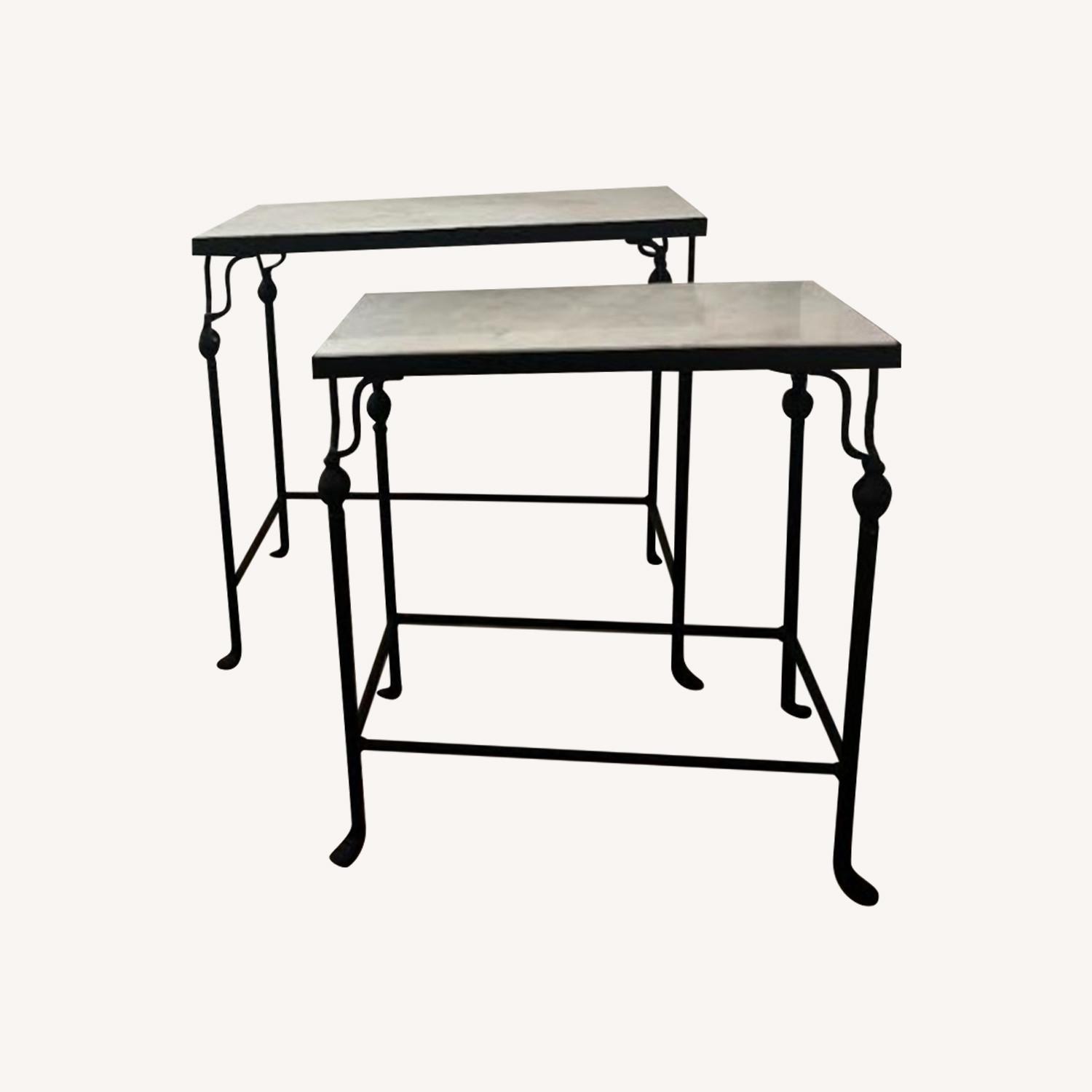 Iron and Marble Nesting Tables - image-0
