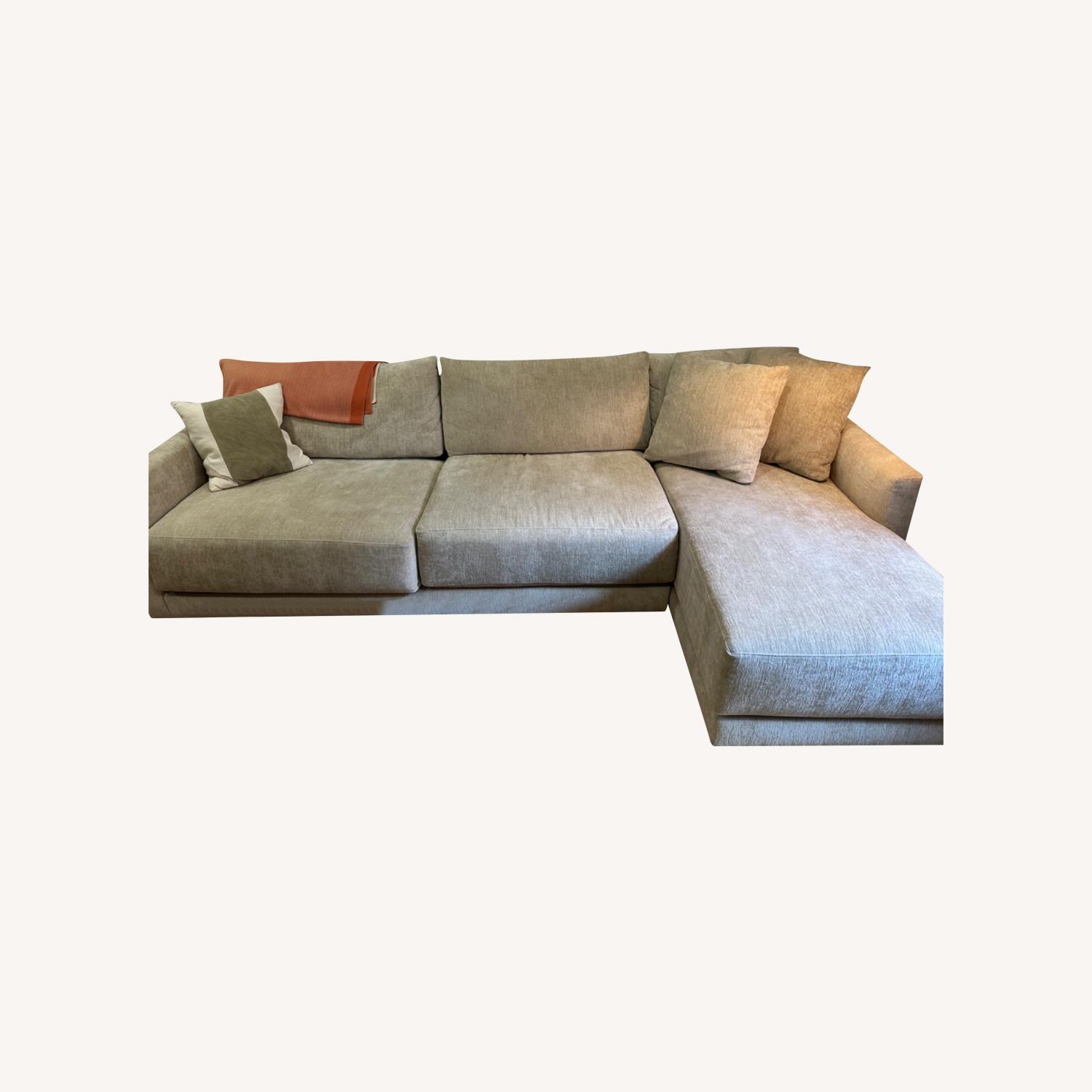 Crate & Barrel Performance Fabric Sofa W Chaise - image-0