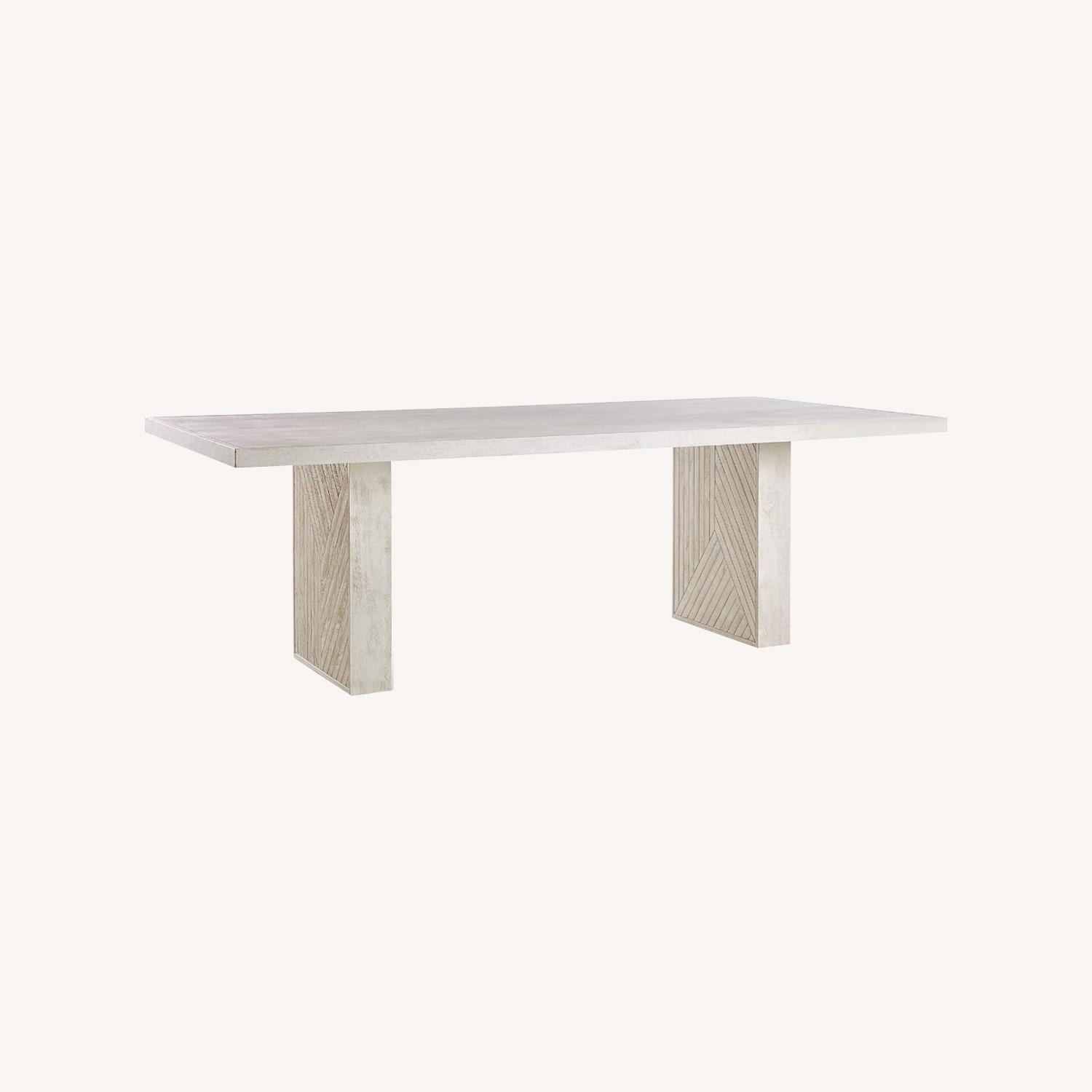 Crate & Barrel Dunewood Whitewashed Dining Table - image-0