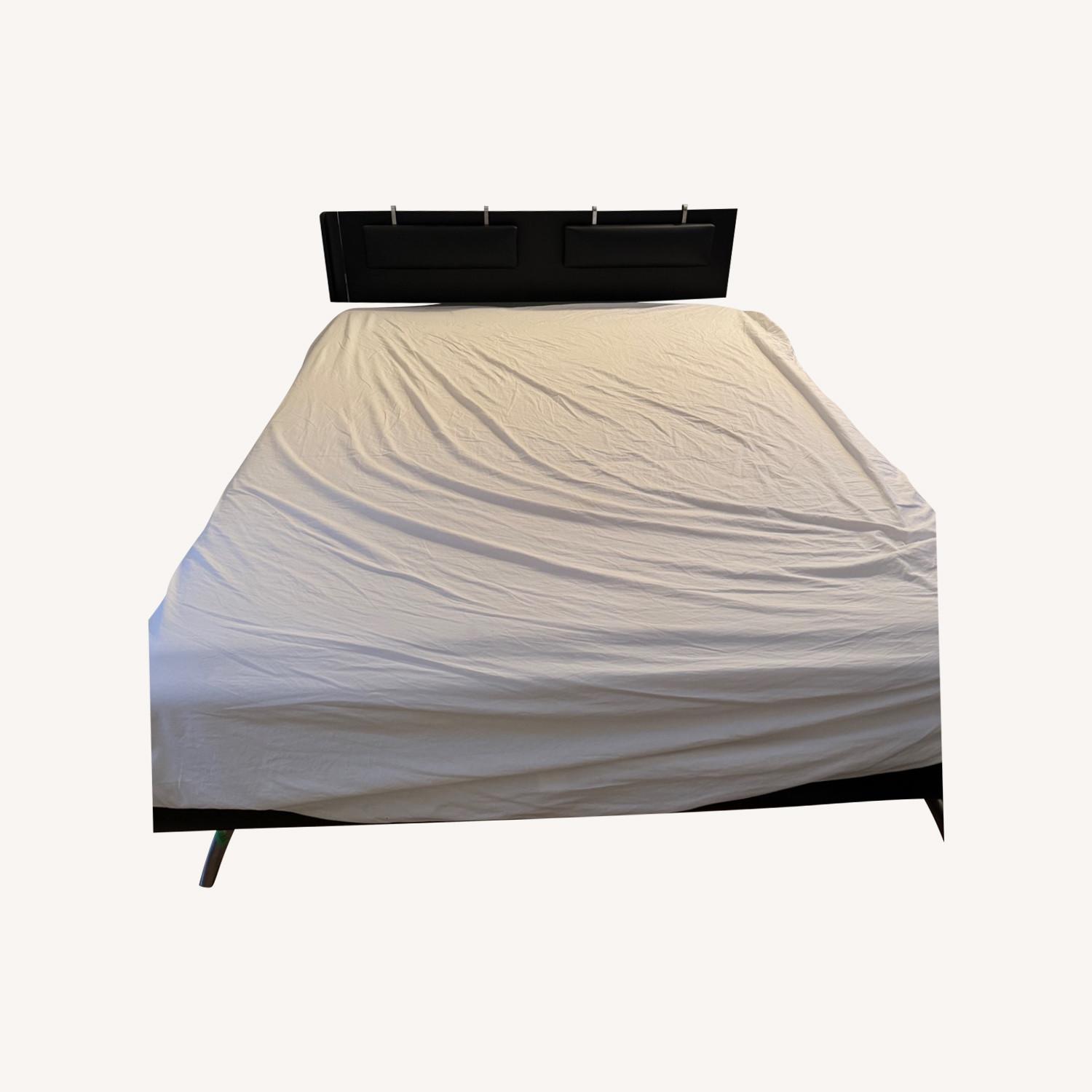 Modern Italian Custom Bed Frame w Headboard - image-0