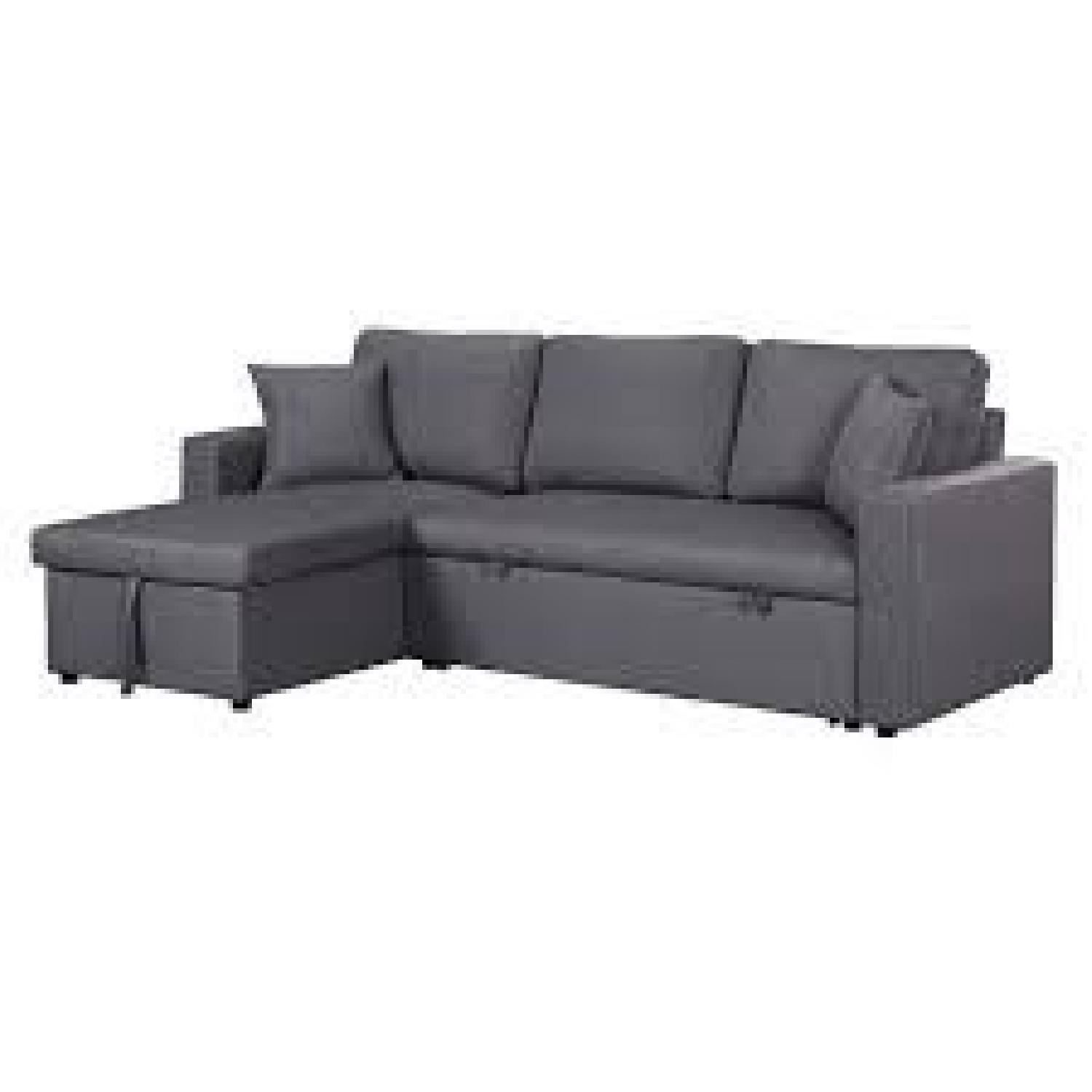 Bed Bath & Beyond Sleeper Sectional Sofa with Storage Chaise - image-5