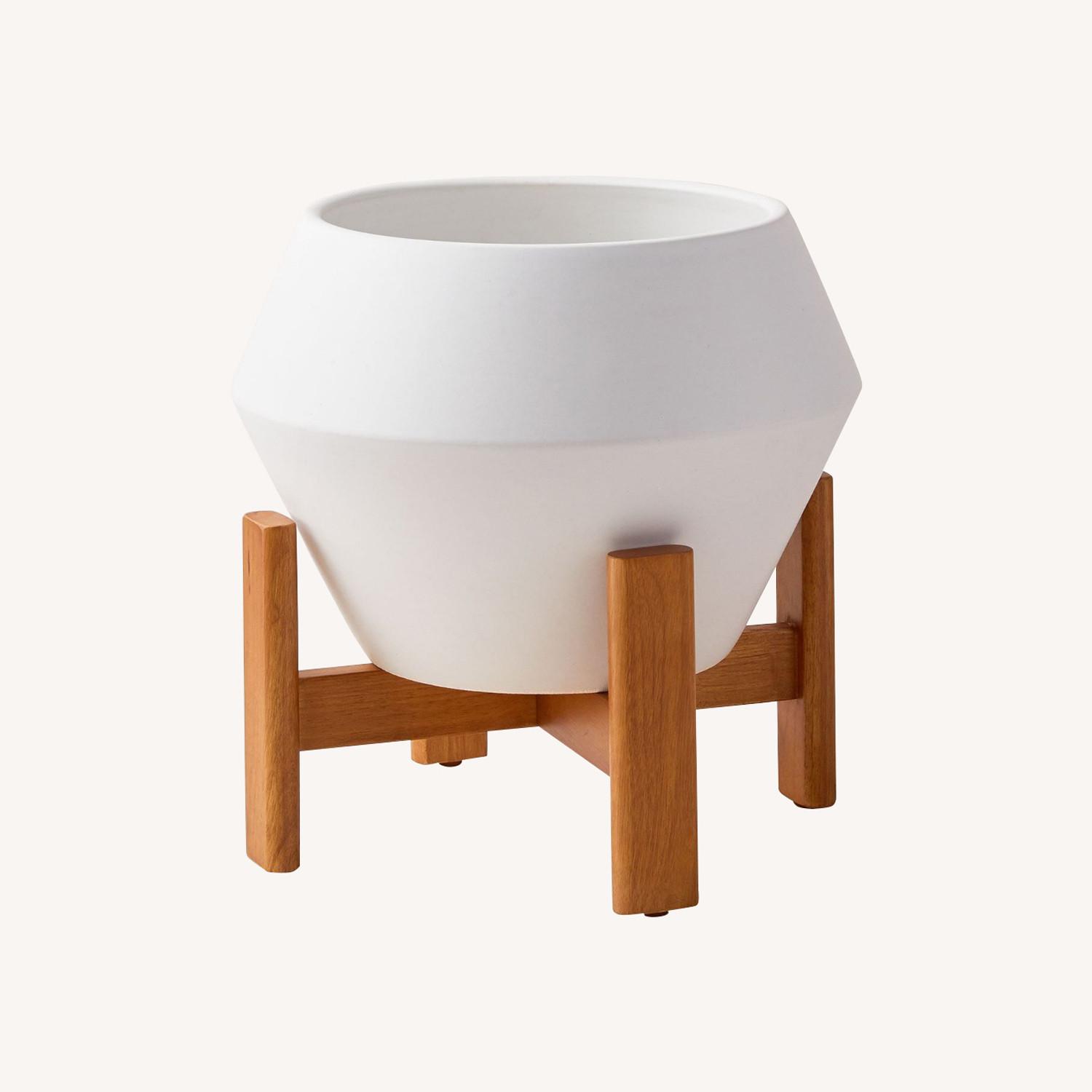 West Elm Ilya Turned Wood Planter - image-0
