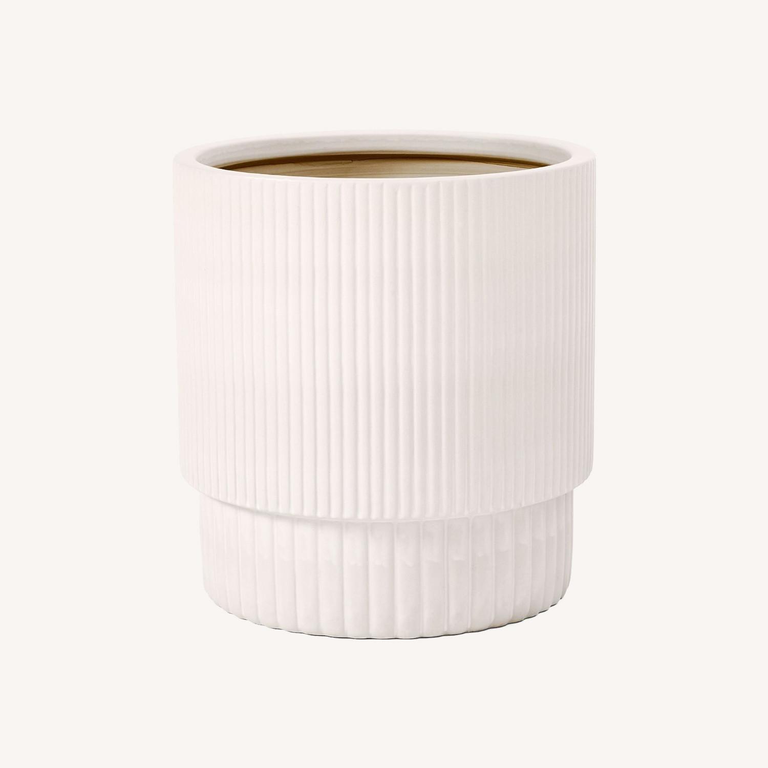 West Elm Fluted Ceramic Indoor/Outdoor Planter - image-0