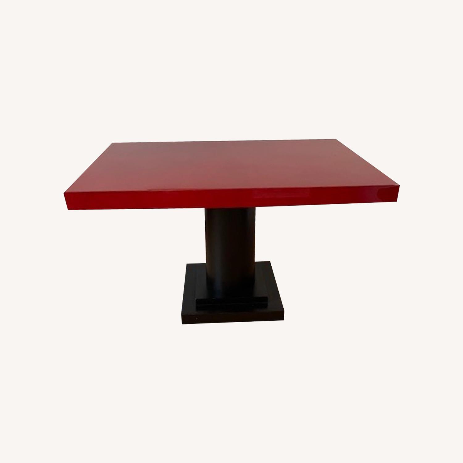 Red Lacquer Wood Table - image-0