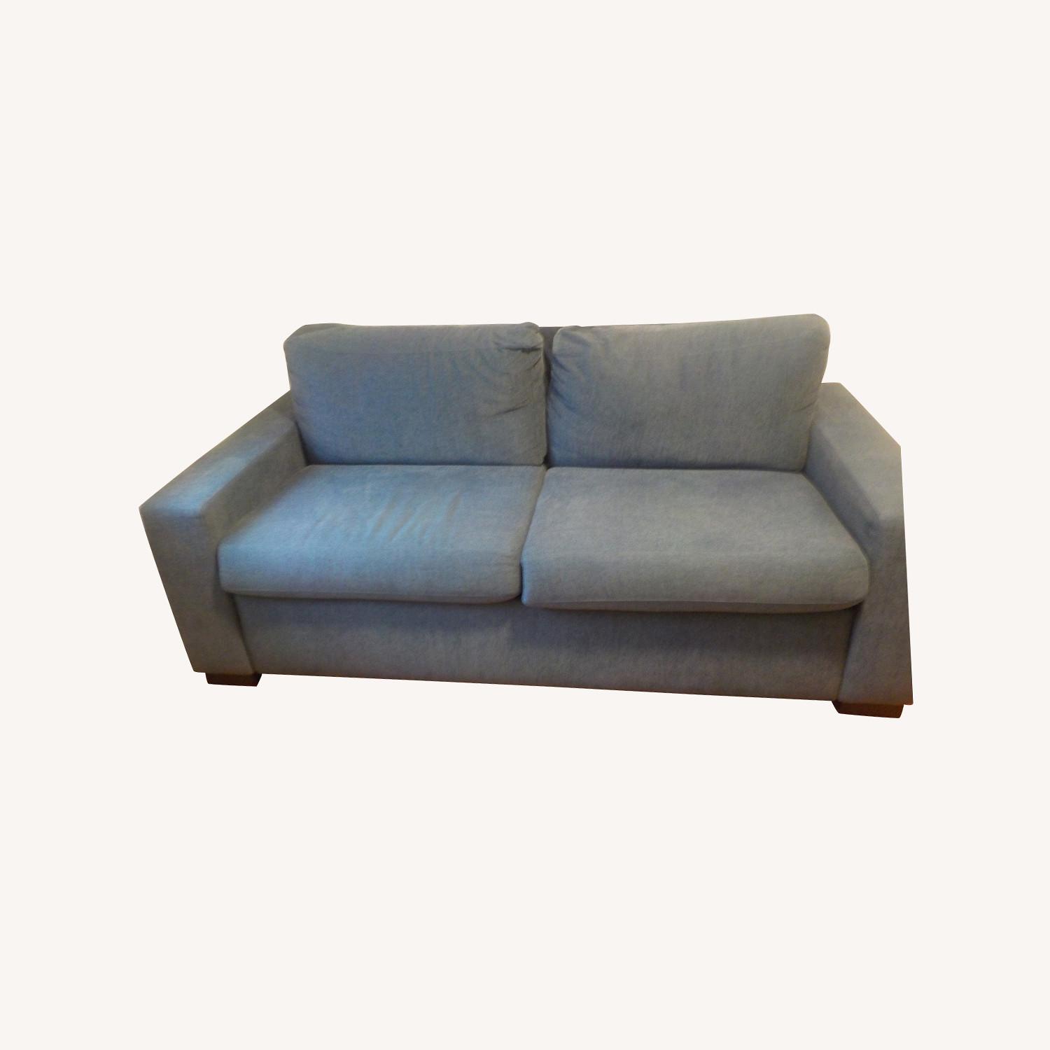 Macy's Blue Loveseat Sleeper - image-0