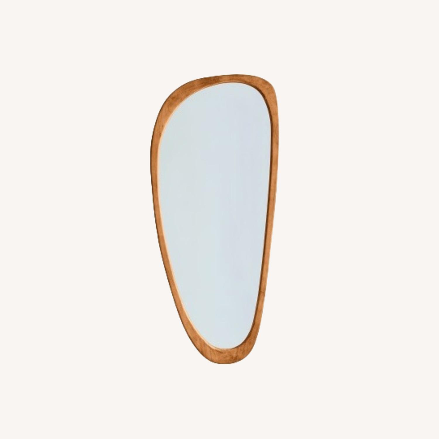 Mid Century Asymmetrical Wood Floor Mirror Acorn - image-0