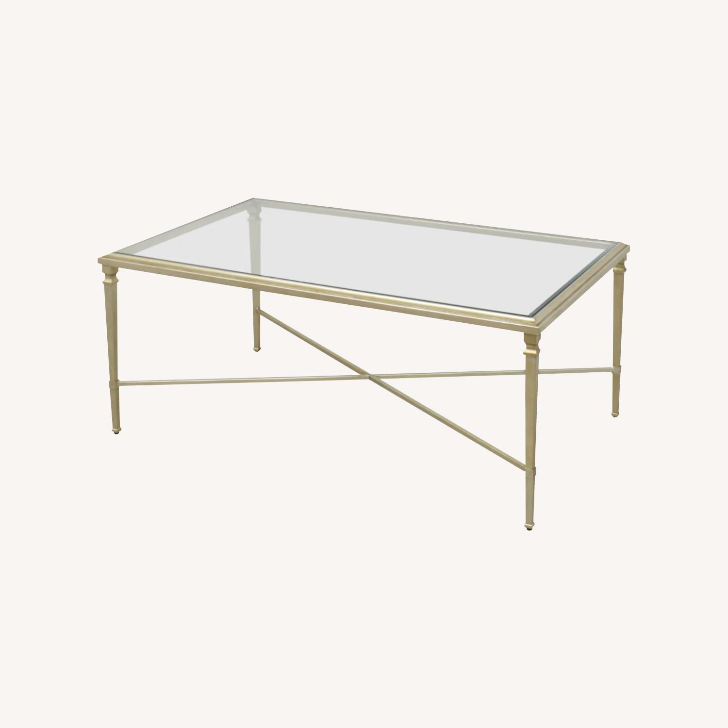 Ethan Allen Heron Glass Champagne Coffee Table - image-0
