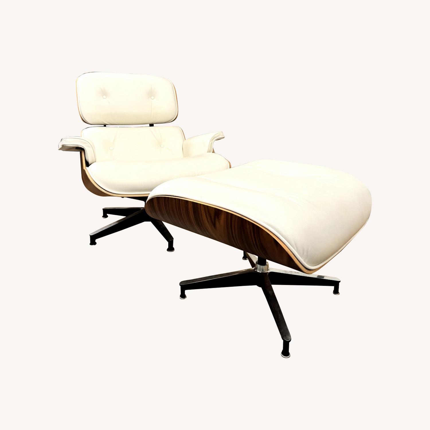 Herman Miller Eames Lounge Chair - Walnut + White - image-0