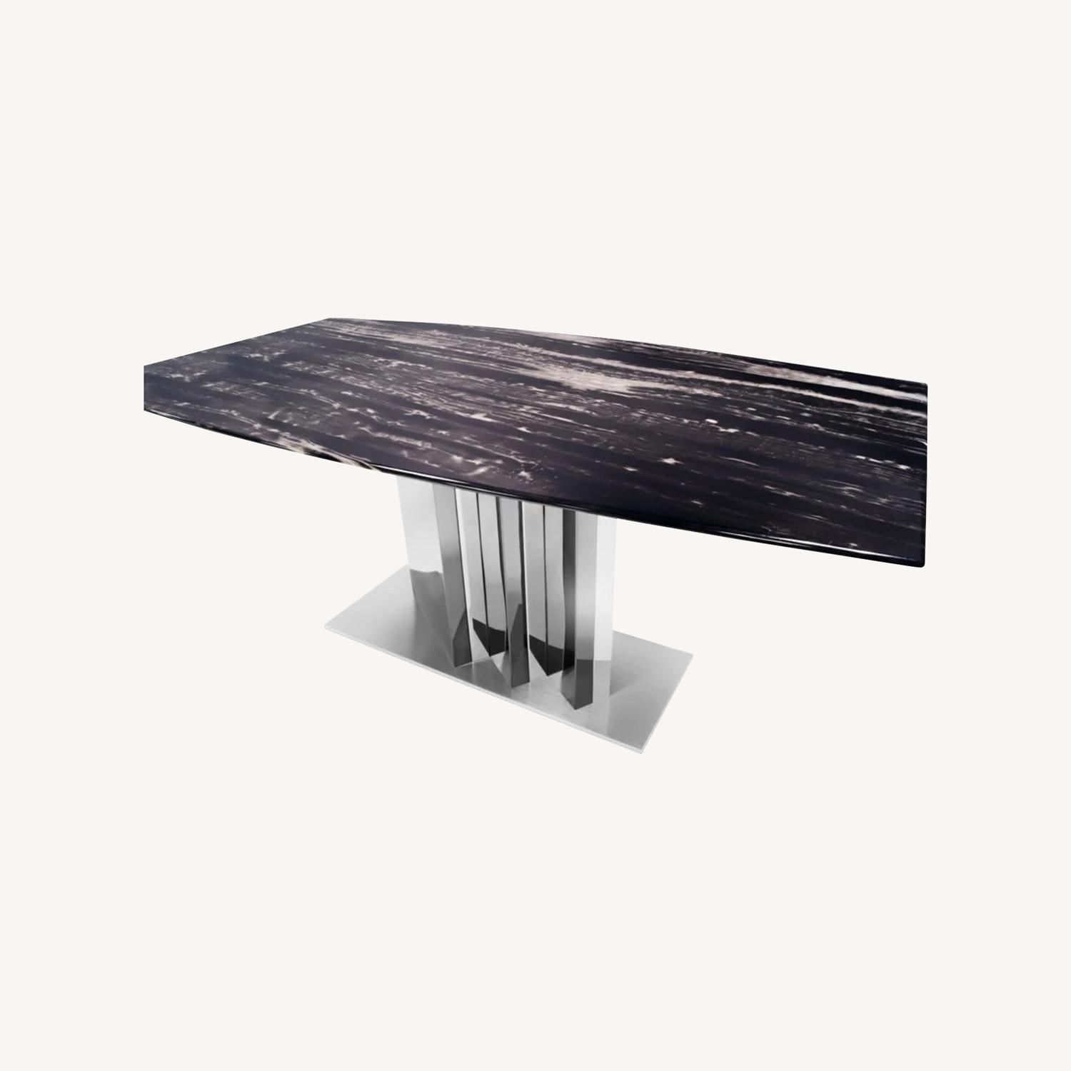Zuri Furniture Black Marble Dining Table - image-0