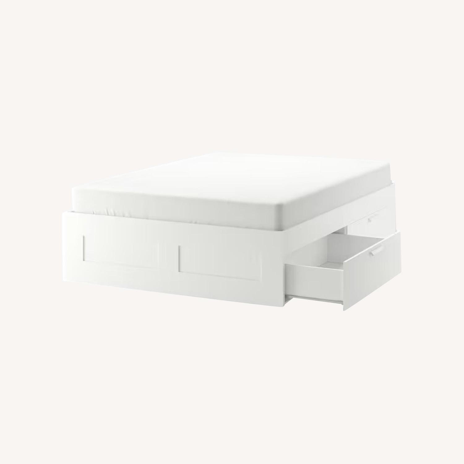 IKEA BRIMNES 4 Drawer Platform Bedframe - Queen - image-0